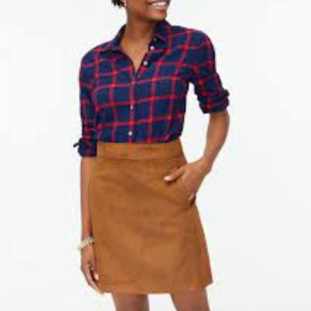 New with tags j. Crew faux suede brown skirt size 8
